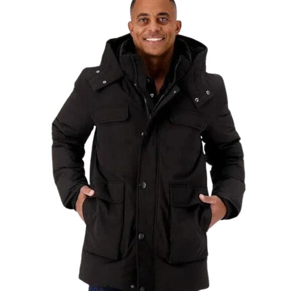 Arctic Expedition Men's Down Parka with Fixed Hood Black NEW Medium - Picture 1 of 4